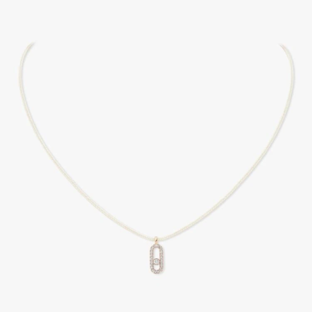 Messika
 Cares cream cord pave necklace